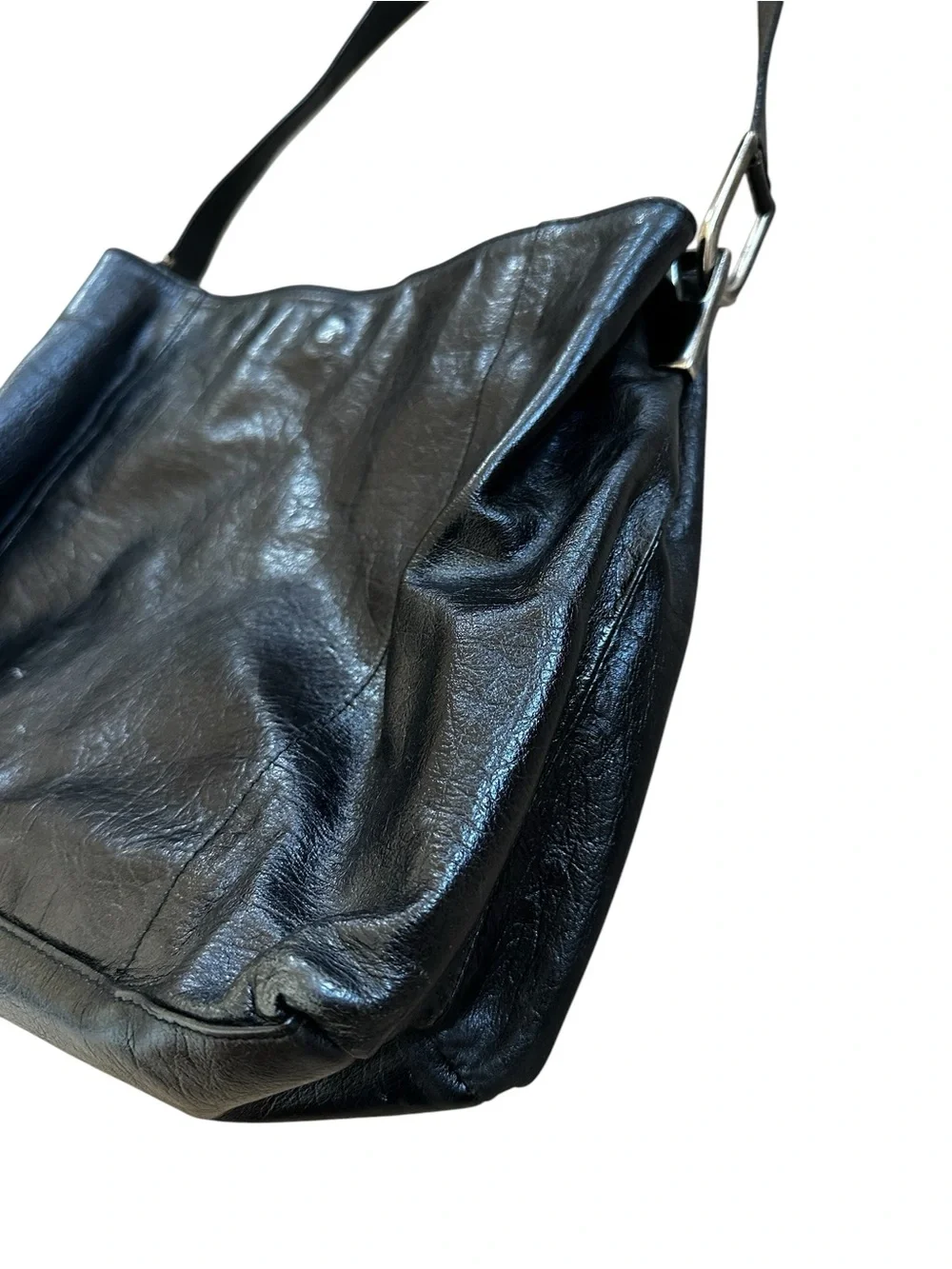 Vintage Saks Fifth Avenue Leather Hobo Shoulder Bag Minimalist 90s Quiet Luxury
